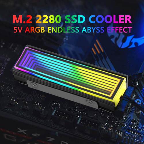 M2固态硬盘散热器M.2 SSD散热片5V ARGB无尽深渊镜光效