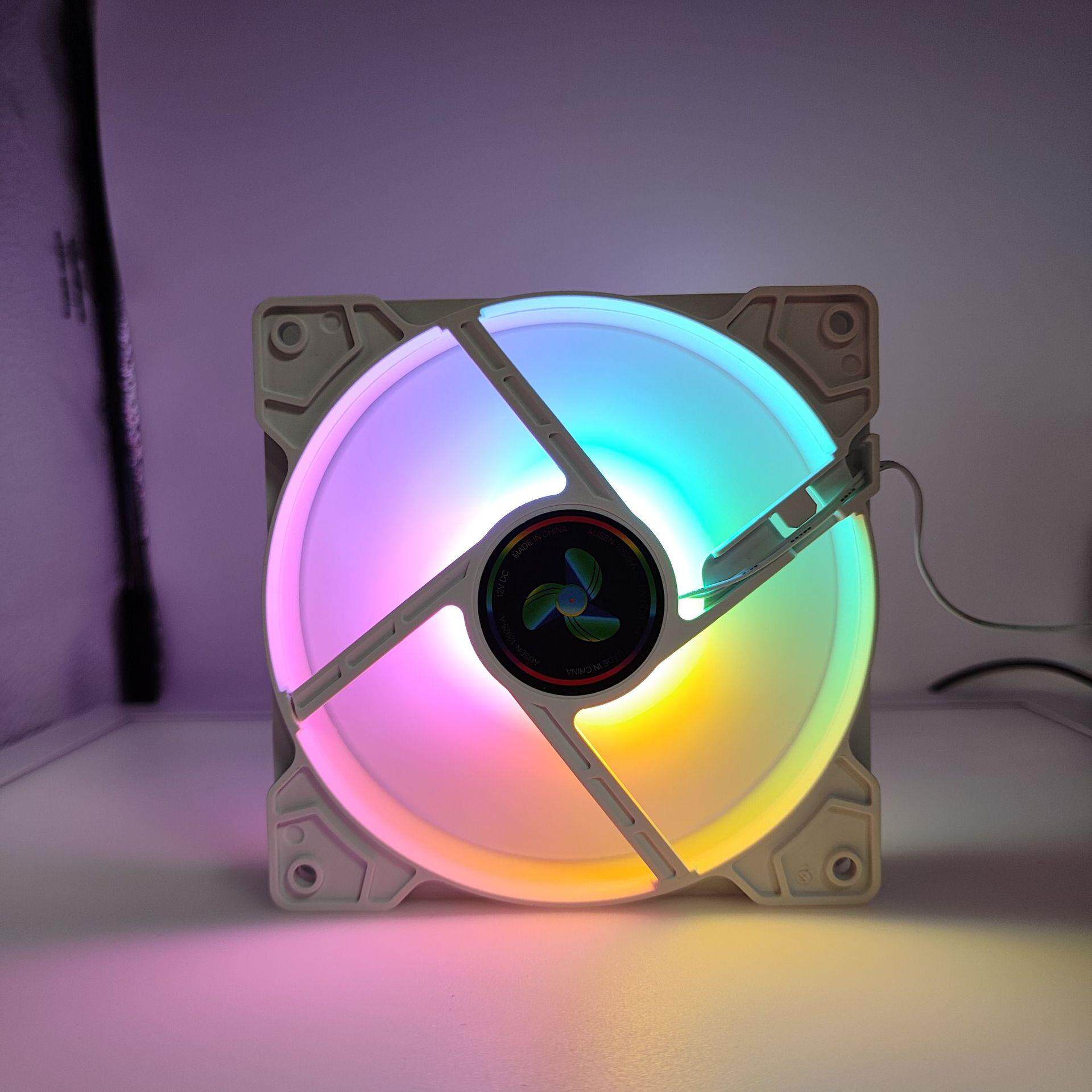 魅影幻彩五彩机箱风扇大4pin风冷12cm静音台式电脑12025散热风扇