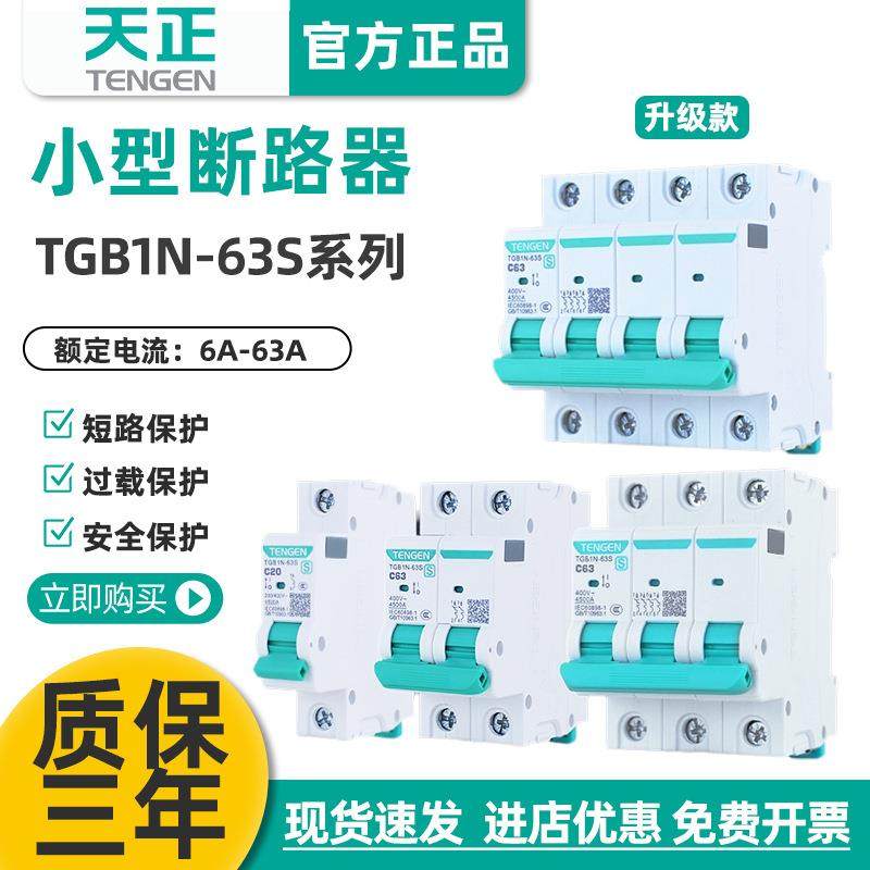 天正TGB1N-63S空气开关1P2P3P4P空开断路器32A家用63A电闸