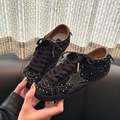 黑武士星星小脏鞋 做旧脏脏鞋 板鞋 韩国2026春新款 休闲德训鞋 女真皮