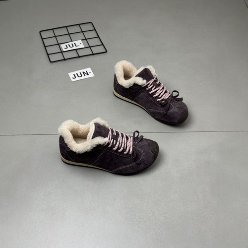 韩国复古反绒皮加绒德训鞋女2025