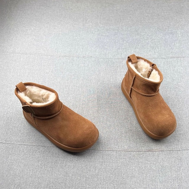 韩国真皮羊毛绒防滑厚底雪地靴女