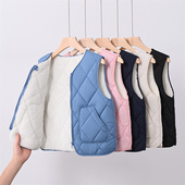 儿童秋冬韩版 女童马甲时髦坎肩宝宝背心中大童外穿保暖加绒洋气