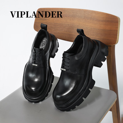 【2025年春季新款】VIPlander米奇头真皮厚底休闲皮鞋男173401