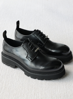 VIPlander英伦厚底德比鞋男真皮系带圆头皮鞋商务休闲鞋176702