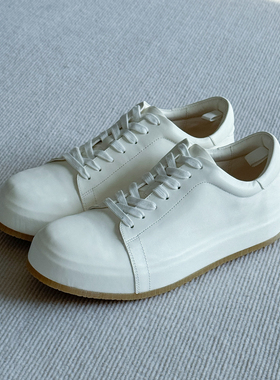 viplander真皮小白鞋男透气休闲板鞋系带舒适高级感皮鞋2326-1