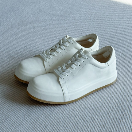 viplander真皮小白鞋男透气休闲板鞋系带舒适高级感皮鞋2326-1