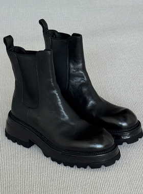 VIPlander马皮切尔西靴复古做旧英伦商务通勤厚底皮靴男冬166332