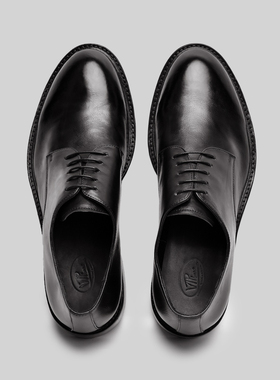 viplander 2020新款植鞣胎牛皮商务休闲男装德比手工真皮系带皮鞋