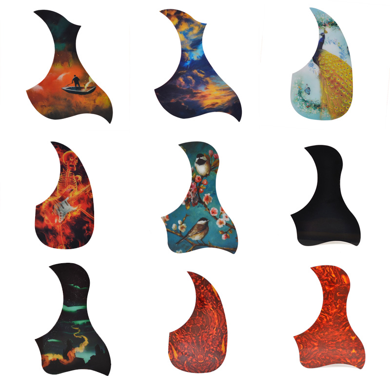 40寸41寸民谣吉他护板木吉它个性装饰彩绘贴花黑色扫弦打板防刮板