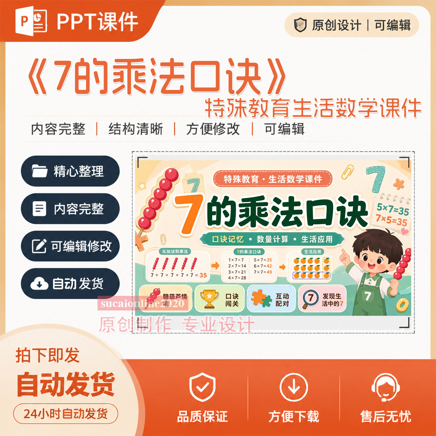 7的乘法口诀特殊教育生活数学ppt教学课件作品成品设计制作A151
