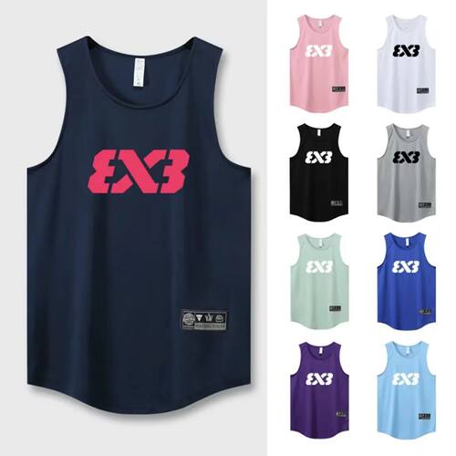 3X3背心速干网眼透气训练服FIBA篮球运动背心薄款无袖美式
