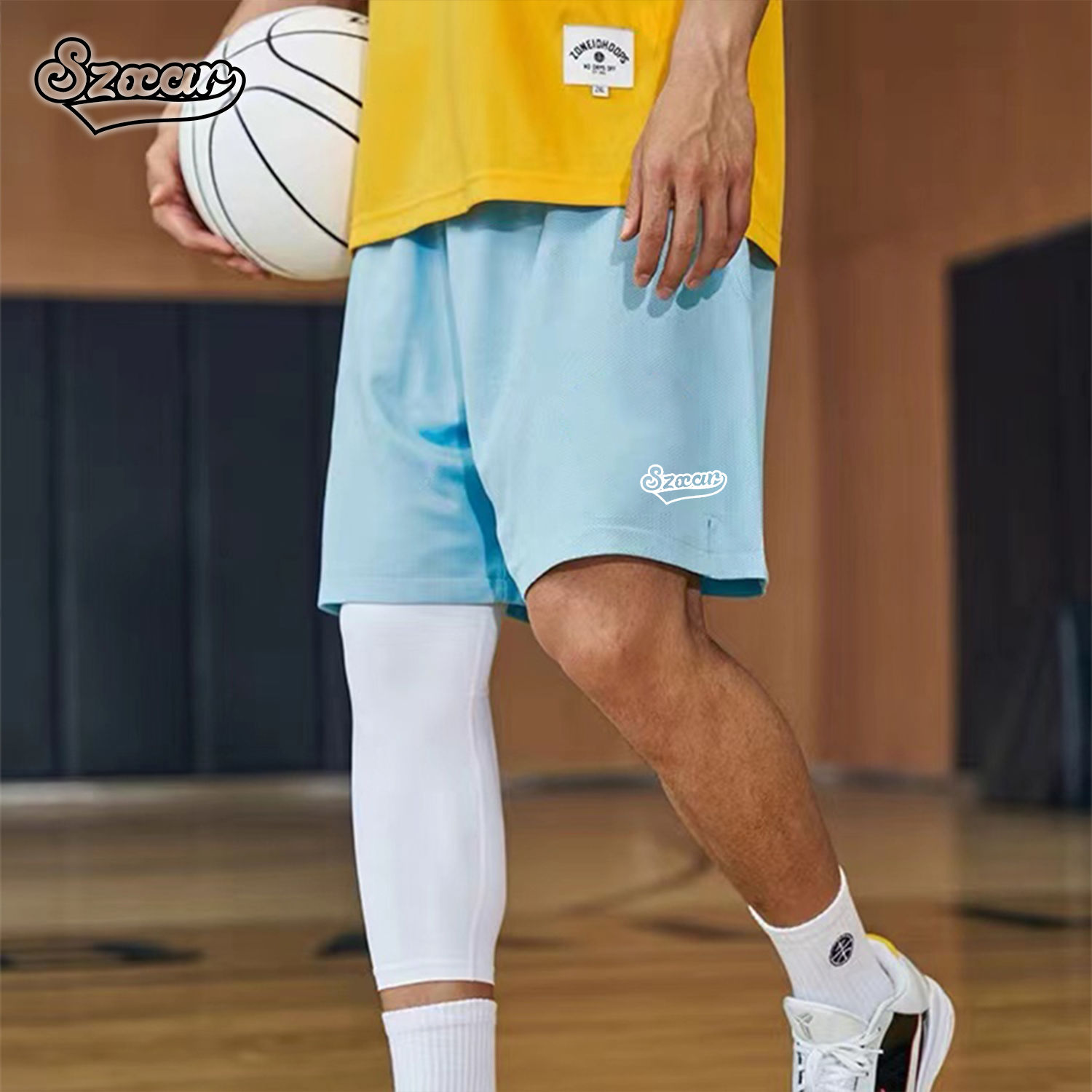 Szxar运动短裤2024新款男健身美式篮球训练宽松透气速干四分裤子