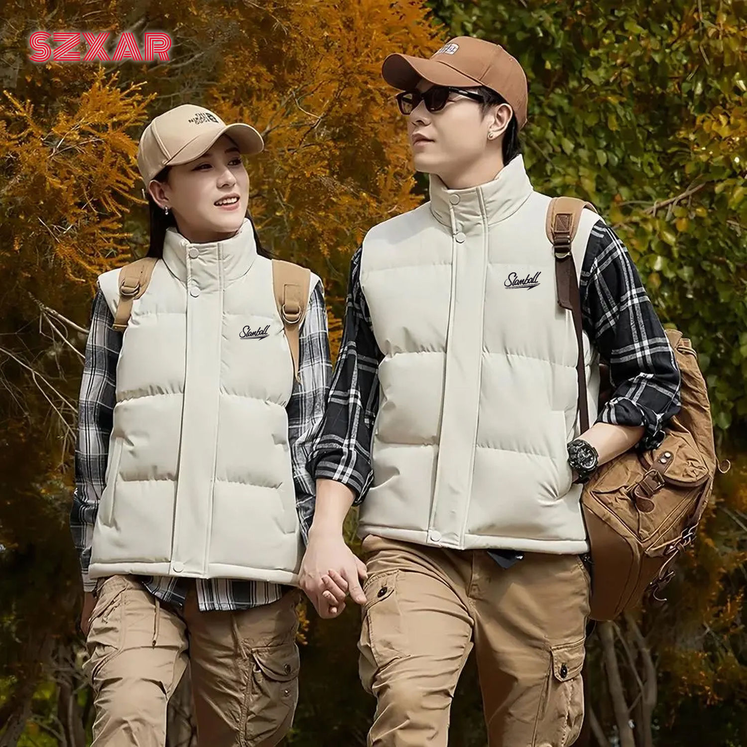 SLAMBALL秋冬季加厚棉衣马甲男女情侣背心保暖立领无袖外套坎肩