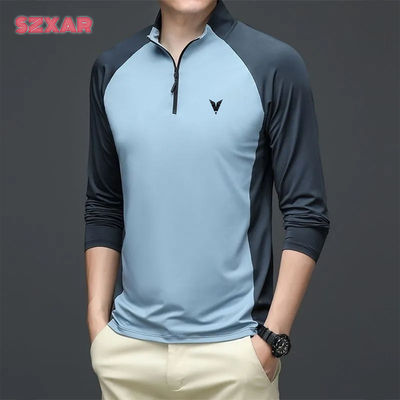 VDUTDOOR美式秋季长袖t恤男立领潮流运动上衣服休闲拉链篮球健身