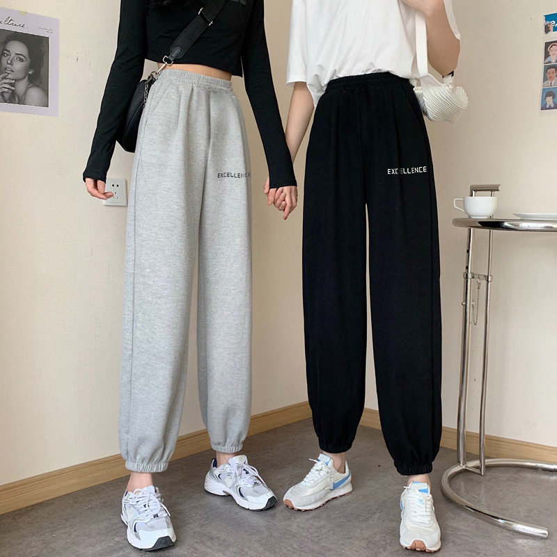 女童裤子春秋外穿2026新款儿童秋装运动裤中大童学生加绒灰色卫裤