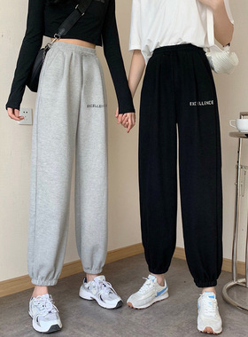 女童裤子春秋外穿2026新款儿童秋装运动裤中大童学生加绒灰色卫裤