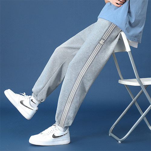 女童春秋灰色运动裤秋季宽松卫裤