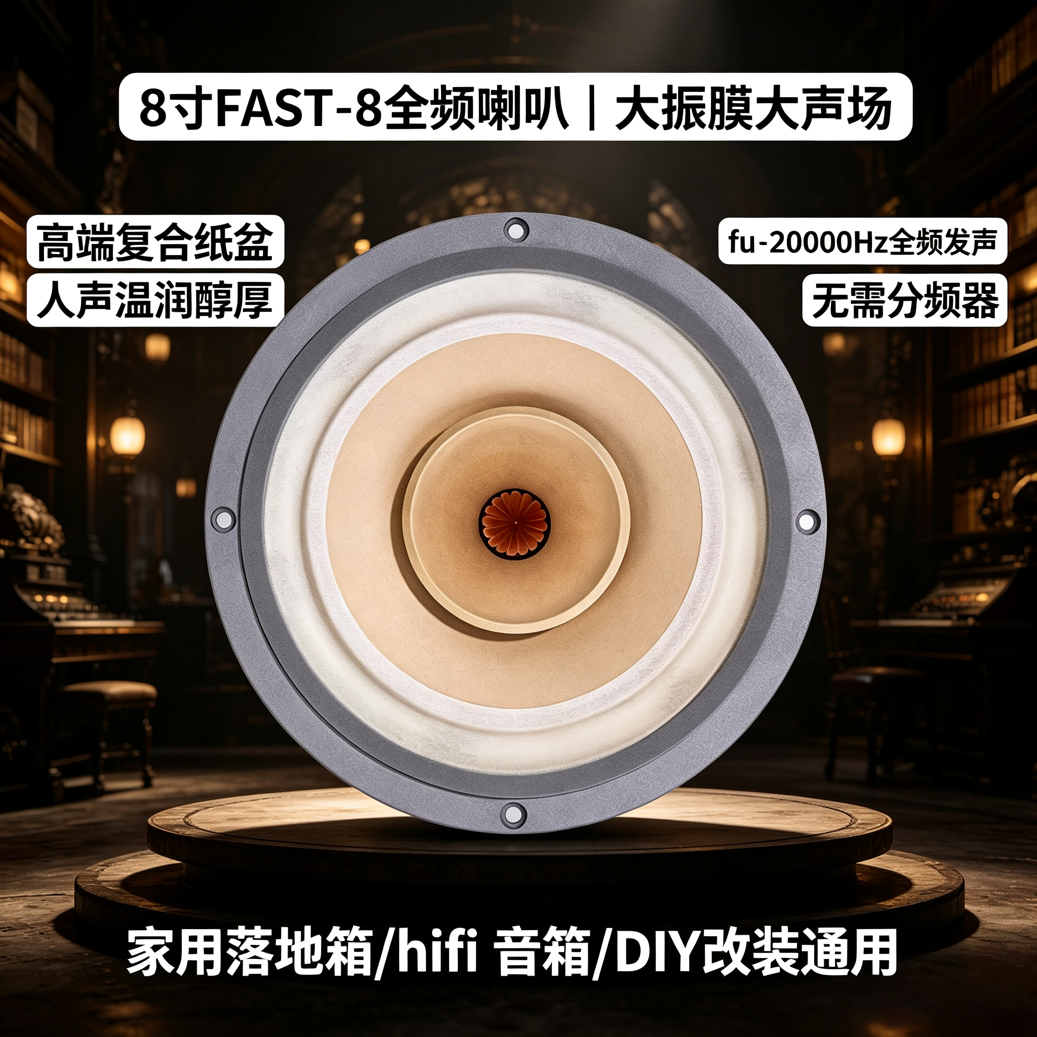hifi发烧8寸FAST8全频喇叭94dB落地箱 DIY升级家用汽车音响扬声器