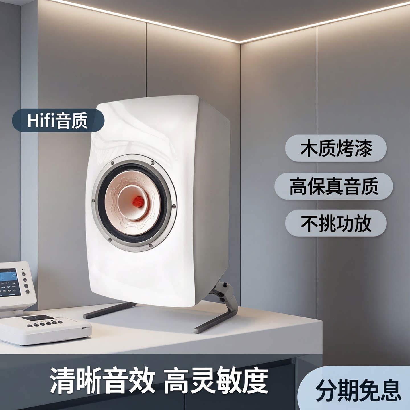 ST-8寸高品质白色烤漆全频音箱高保真音质发烧hifi家用新品源头货