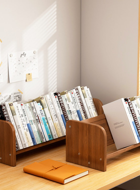 桌面书架置物架学生家用书桌小型书立架收纳架卧室书桌简易书架子