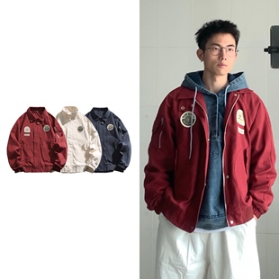 黑子舞想2024春季新款男女装日系潮牌宽松纯色外套休闲夹克