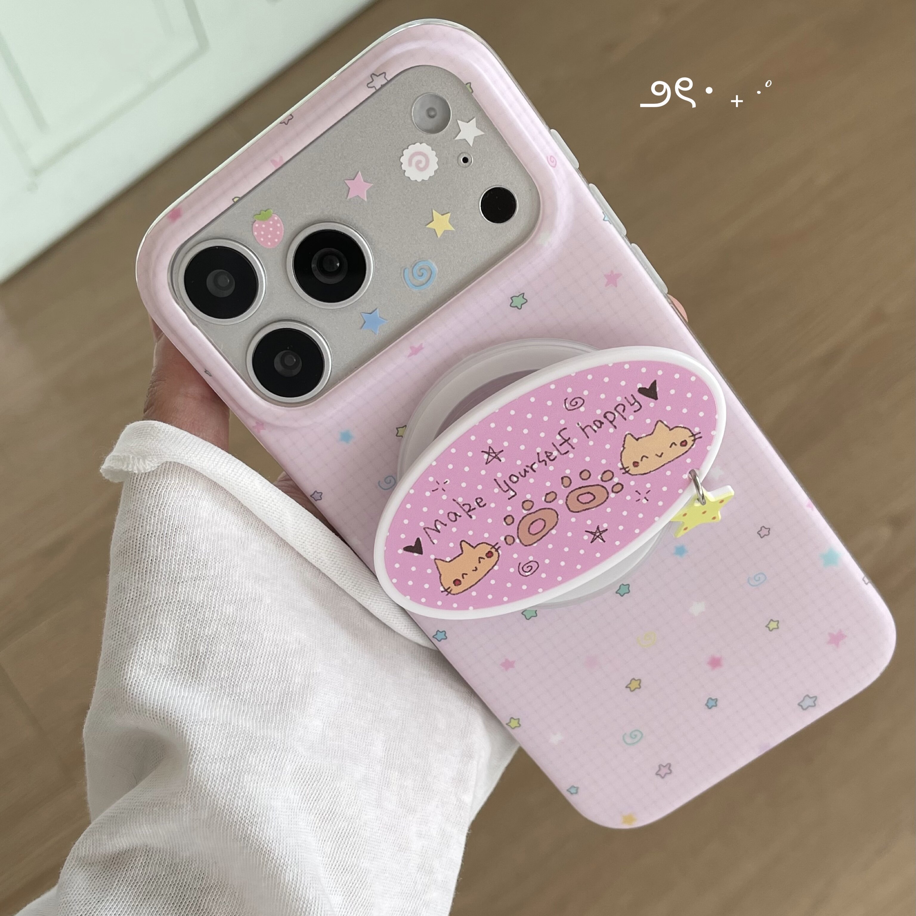 nanabear奈奈熊联名款原创粉色格子星星ins风可爱磁吸小盐巴圆边双层手机壳适用于苹果17promax16pro15pro