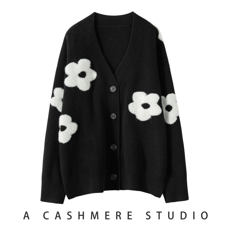 植物花卉开衫保暖发热通勤风单件