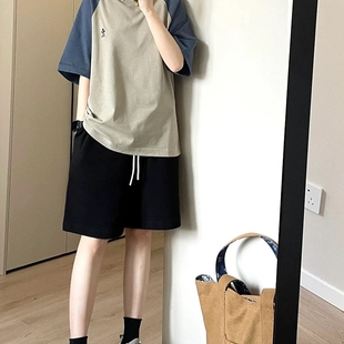 2026新款 薄款 爆款 显瘦中裤 子 运动短裤 休闲阔腿宽松5五分裤 女夏季