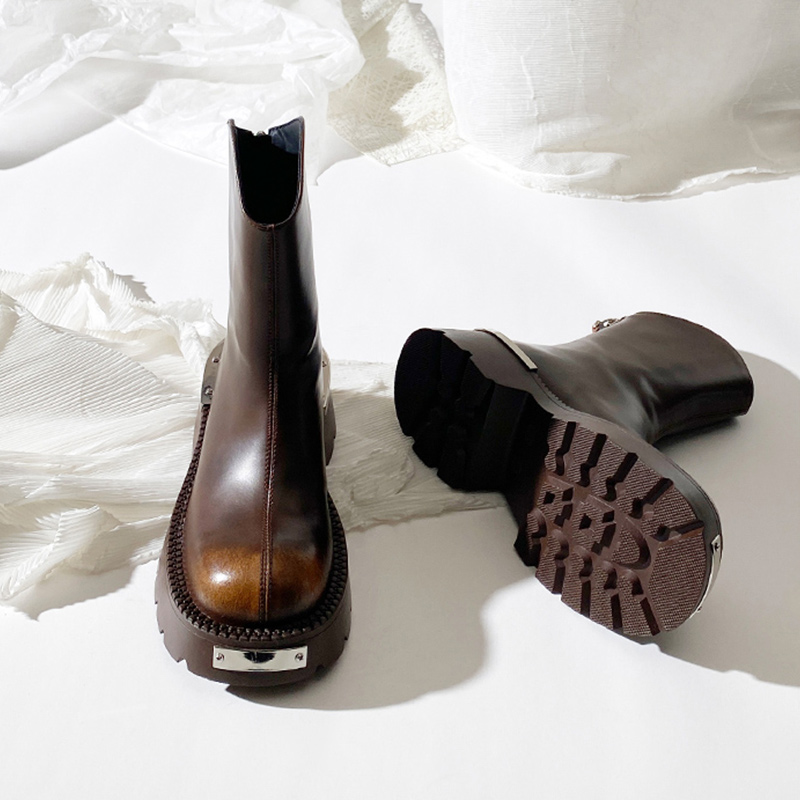 粗跟切尔西靴LOTUSFUD/莲花府邸