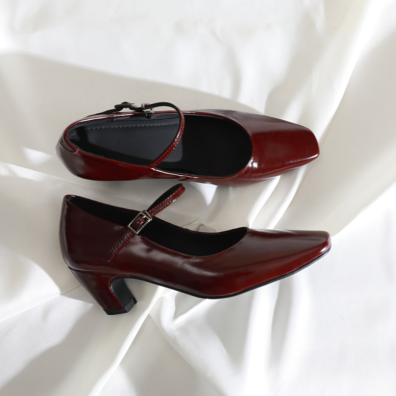 莲花府邸2025春季法式单鞋温柔粗跟方头优雅气质女鞋通勤玛丽珍鞋,女鞋,玛丽珍鞋,淘宝优惠券,粉丝福利购,淘宝优惠卷