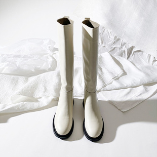不过膝高筒靴圆头长靴骑士靴小个子 女靴时尚 莲花府邸2025冬季 新款