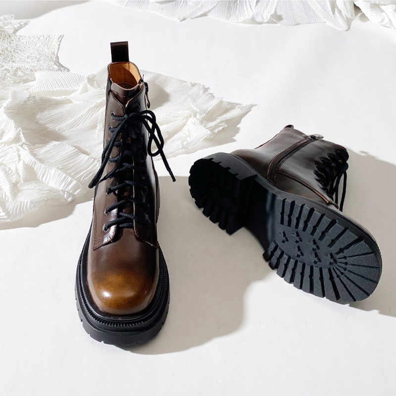 莲花府邸马丁靴松糕底系带