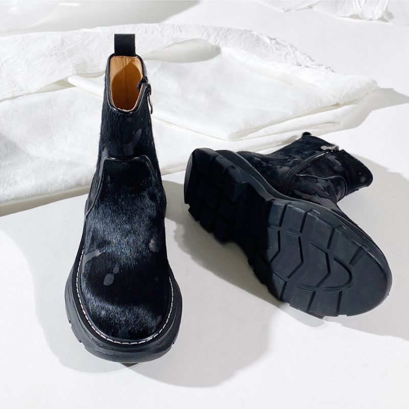 莲花府邸松糕底马屁切尔西靴靴子