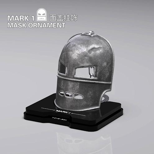 1/6钢铁侠托尼斯塔克mk1合金头盔面罩钥匙挂件桌搭摆件磁控开关