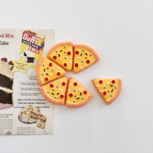 3d立体可爱小甜点蛋糕披萨冰箱贴磁铁磁性贴ins风高颜值装 饰创意