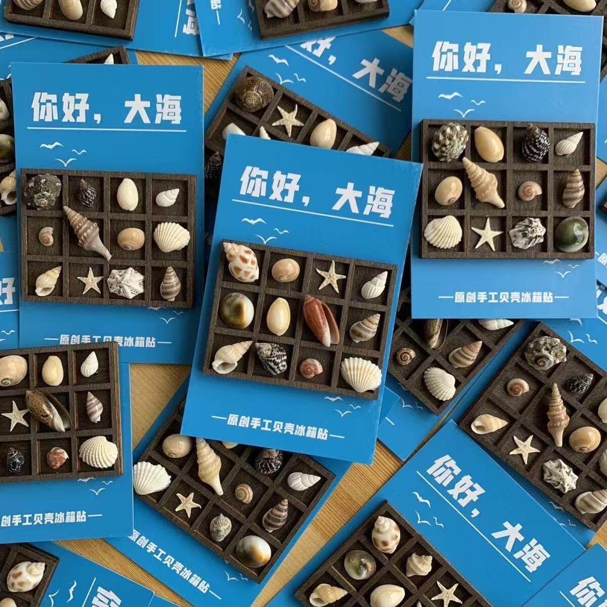 贝壳形状手工你好大海贝壳海星冰箱贴创意海洋风装饰磁贴个性礼品