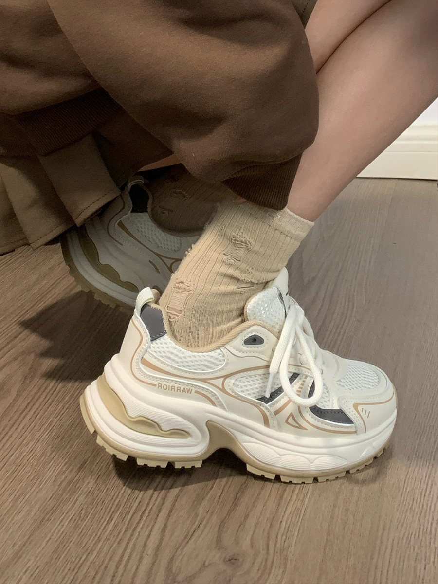 回力小个子增高运动鞋女透气网面秋季新款原创港风休闲老爹鞋厚底