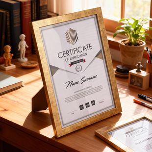 a4荣誉证件书展示框挂墙儿童a3奖状展示框678寸照片空框摆台相框