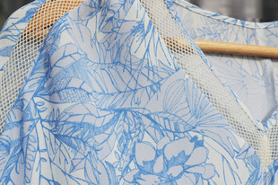 23春款 宽松连衣裙V领 田园风清新印花半袖