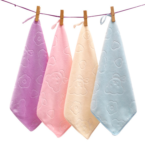 5条装儿童挂式柔软吸水小毛巾