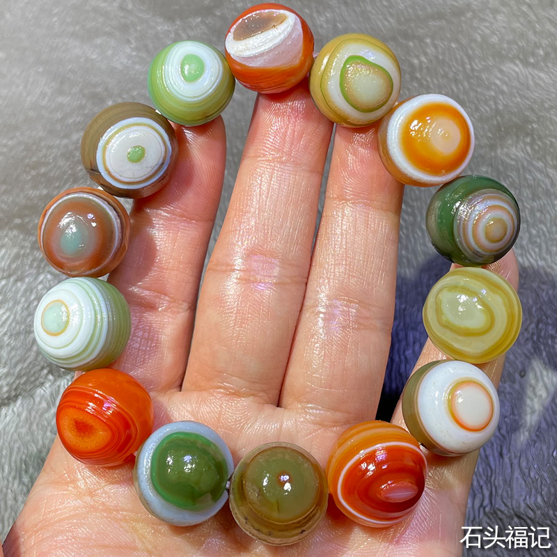 天然戈壁石阿拉善石外蒙缠丝眼睛石手串手链玛瑙原石