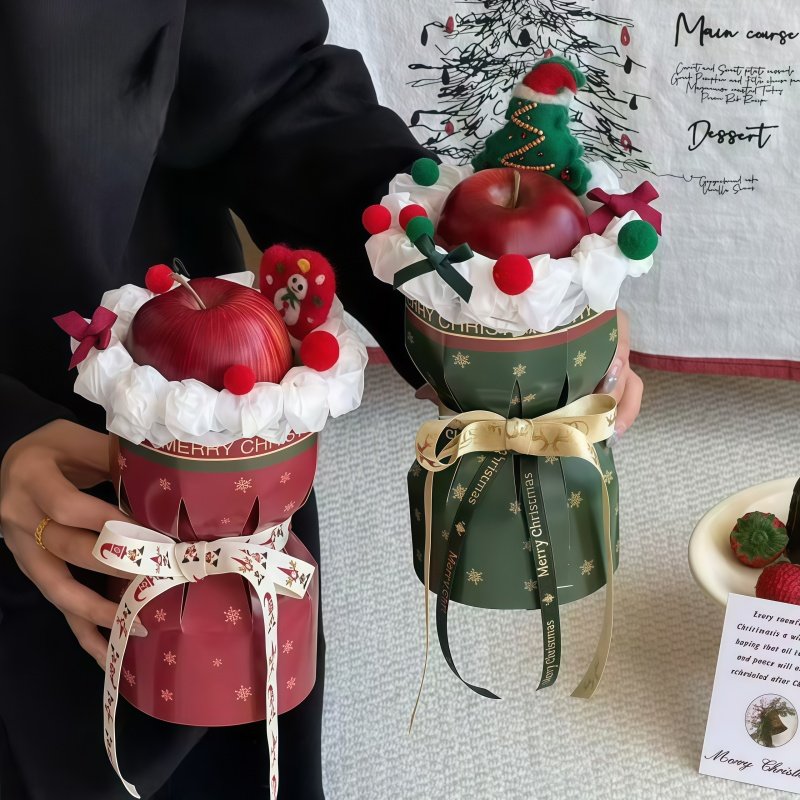 圣诞节创意苹果花束送女友闺蜜DIY材料包平安夜礼物手捧花装饰品