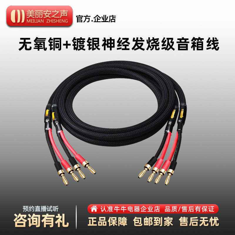 美丽安之声R9发烧hifi级音箱线功放专用连接线专业香蕉头喇叭线