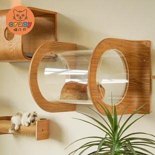 原创屋顶天花板壁挂猫爬架猫窝跳台猫房墙透明亚克力通道 猫几只