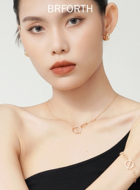 BRFORTH OT项链轻奢简约高级感银色锁骨链女精致百搭小链条项链