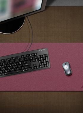 纯色系腕垫简约锁边超大防水鼠标垫大号黑色防滑耐磨办公桌键盘垫