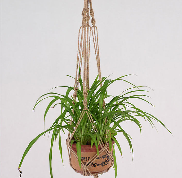 麻绳diy吊兰花盆手工花篮壁挂垂吊花器手编悬挂美式网兜吊架园艺