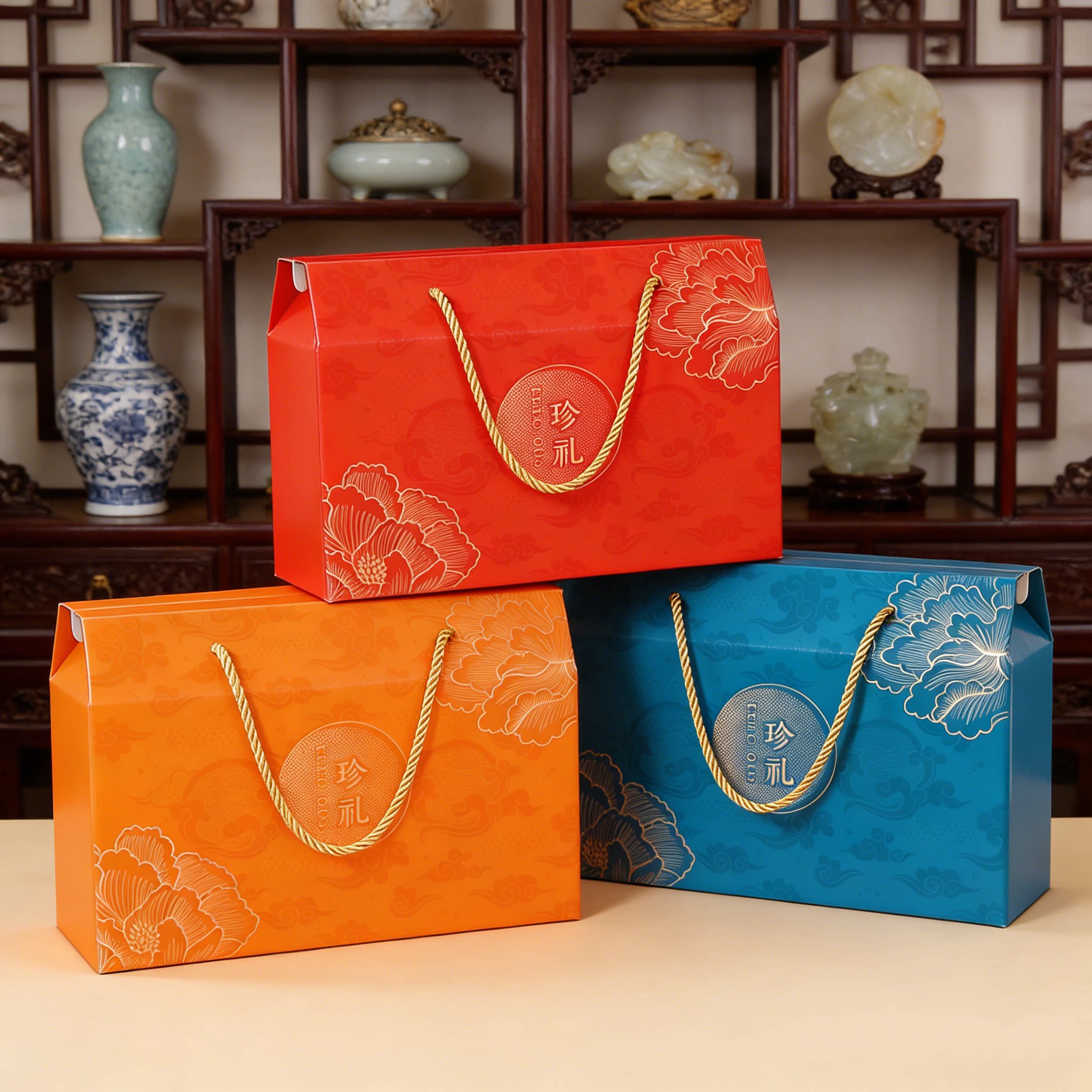 生日婚庆伴手礼盒包装盒空盒订制熟食糕点特产卤味干果手提礼品盒