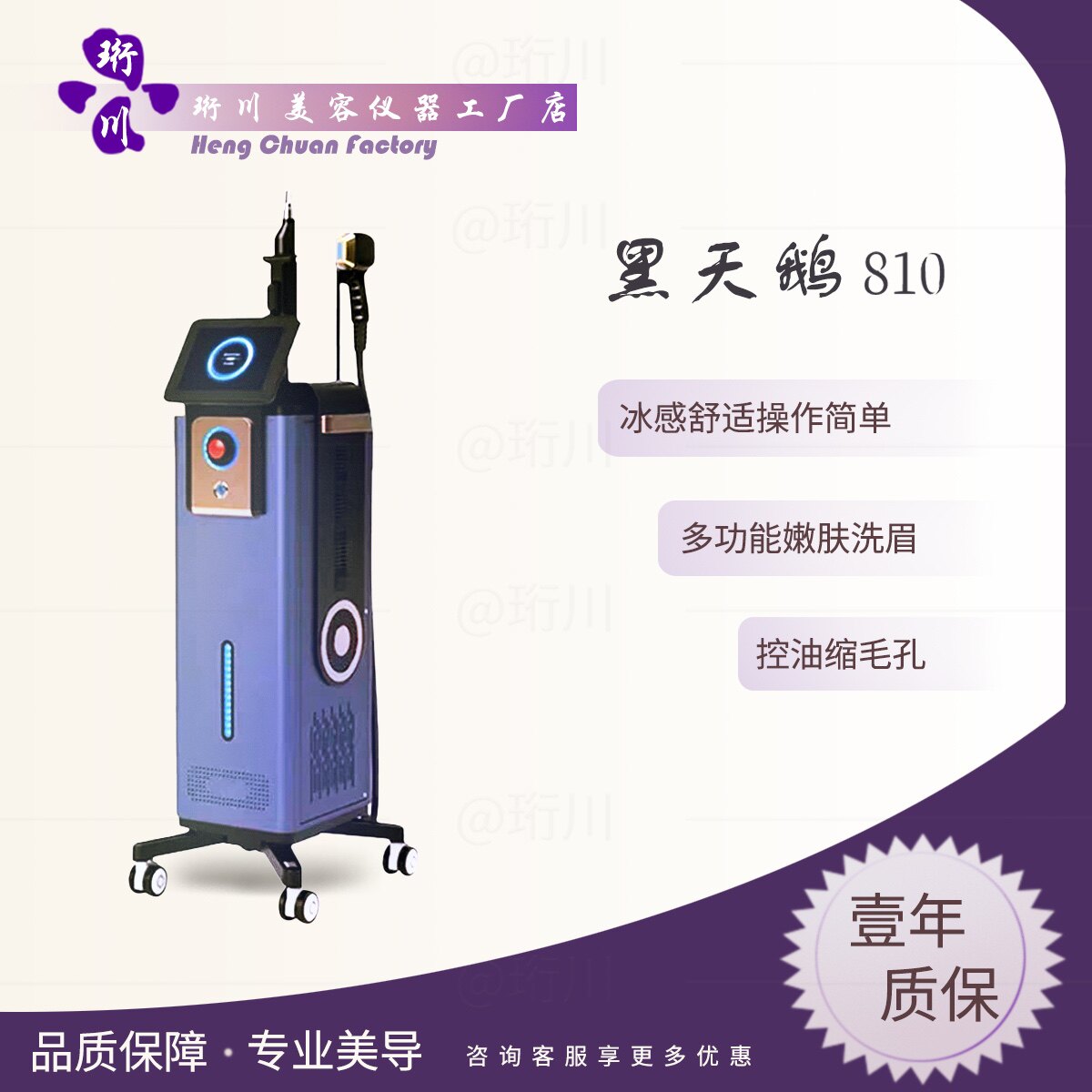 【工厂直销】黑天鹅810冰感嫩肤洗眉机黑脸娃娃控油褪黄美容院